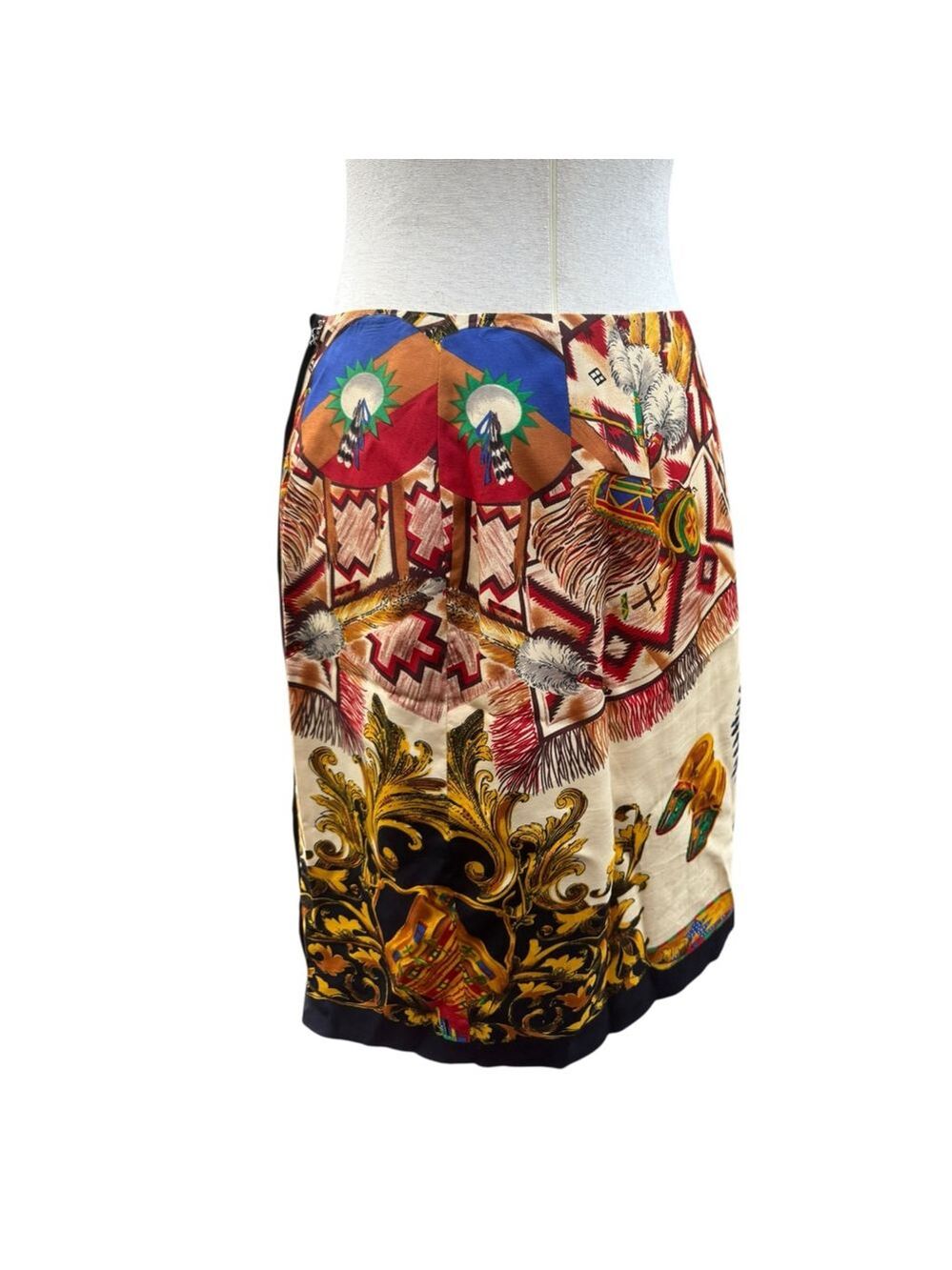 Vintage Preston & York Native Print Pencil Skirt 6 Bold Western Boho Statement - Picture 5 of 13